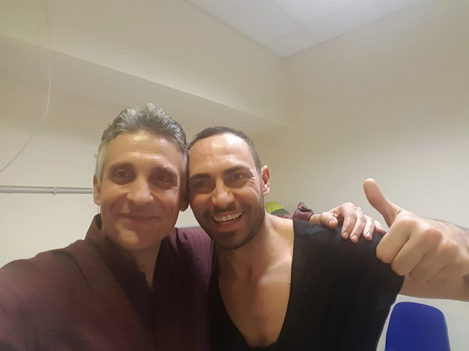 Il Dr Fermanelli con Stefano Oradei Il Dr Fermanelli con Stefano Oradei dietro le quinte di Ballando con le stelle